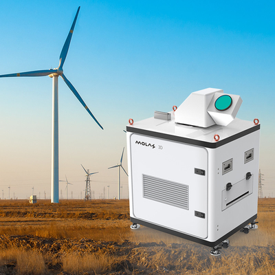 Lidar de vento Doppler de longo alcance com precisão de precisão IP65 programa de escaneamento e alcance de detecção de 15 km