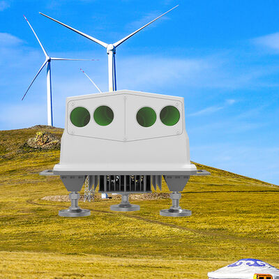 Intervalo de aceleração menos 0,5 g a 0,5 g Lidar de vento montado em Nacelle com cabeça óptica IP67 concebido para medição precisa do vento nas turbinas