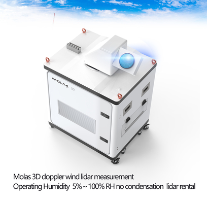 Medida do lidar do vento dos Molas 3d Doppler nenhuma condensação