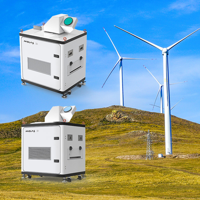 Lidar de vento Doppler de distância avançada com métodos de digitalização PPI RHI e alcance de aquisição de 15 km